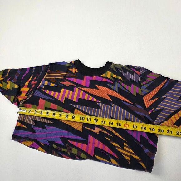 Farm Rio Cropped Over Sized Shirt‎ Womens Size PP US XS Geomtric Multicolor - Picture 6 of 13